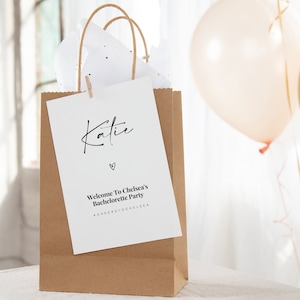 Bachelorette Party Welcome Bag Tags For Favors - 5x7 Printable - Editable Canva Template - Bridesmaid Gift - Bachelorette Goodie Bag