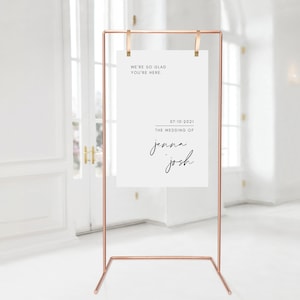 Vertical Welcome Sign - 24x36 and 18x24 We&#39;re So Glad You&#39;re Here - Canva Template - Printable (Editable)