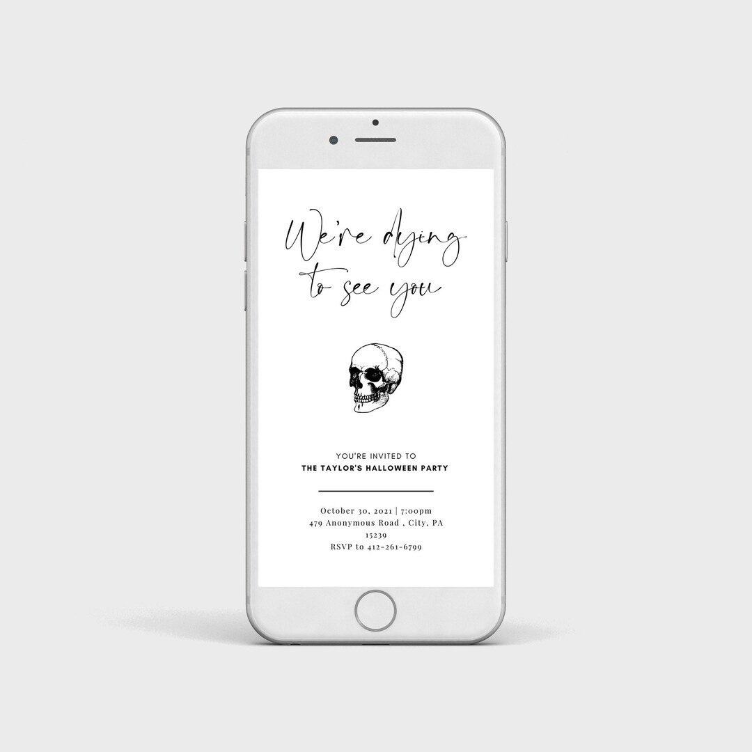 Safetalk Invitations Halloween Party Digital Invitation (EVITE) - Dying to See You - Save ...