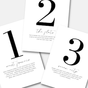 Hochzeit Tischnummern mit besonderen Orten 5x7 oder 4x6 - Canva Template - Printable (editierbar)