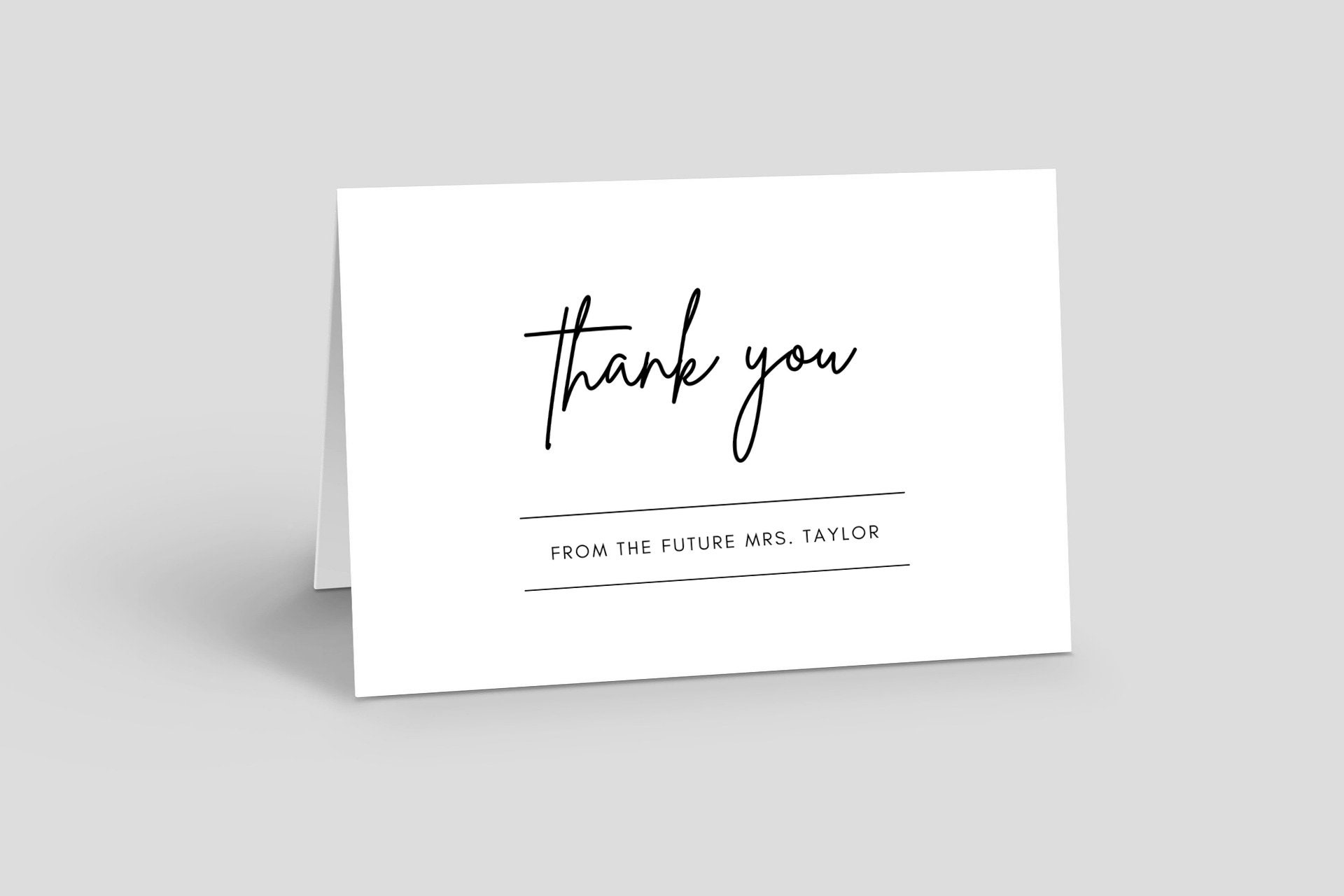 Bridal Shower Thank You Card PRINTABLE Canva Template - Etsy