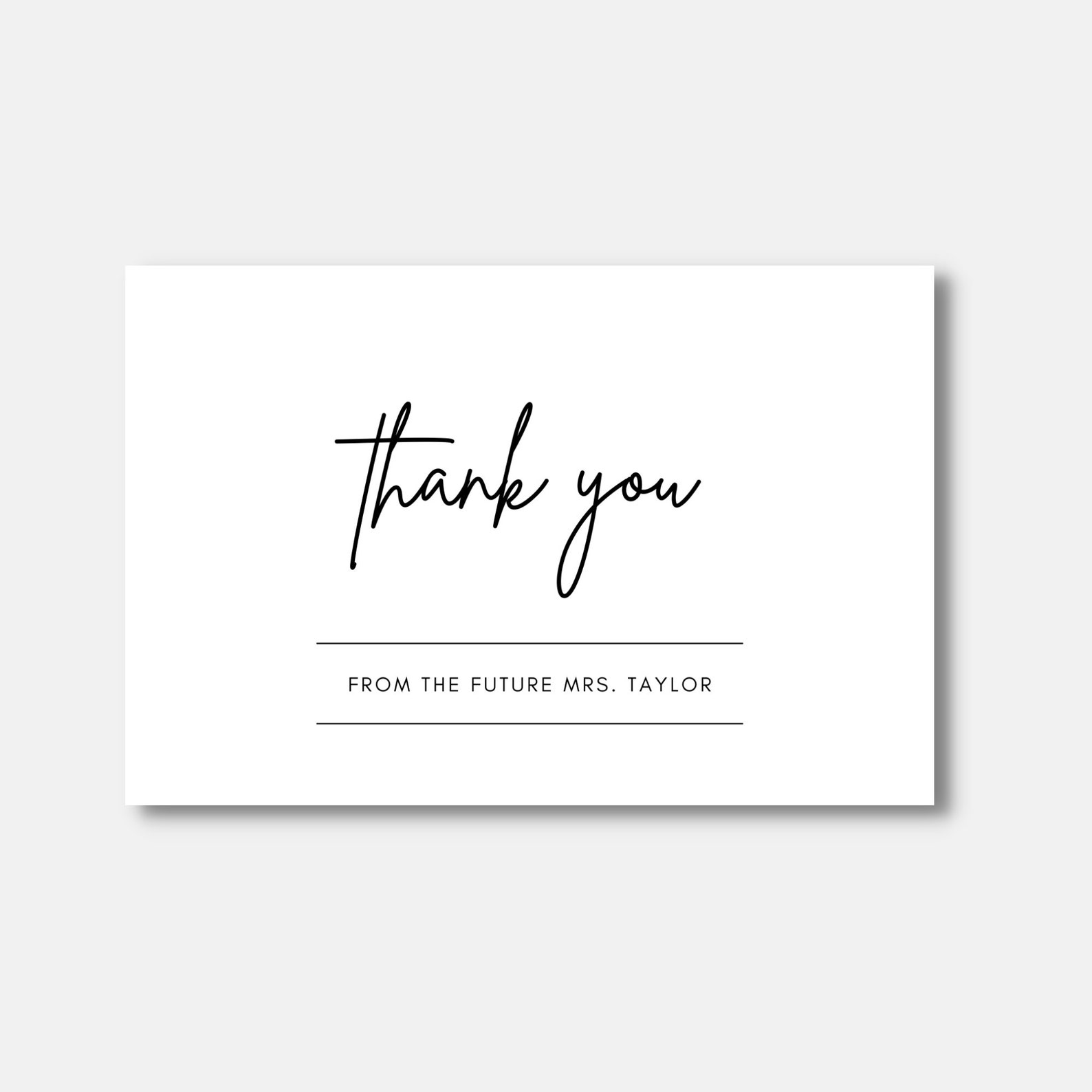 Bridal Shower Thank You Card PRINTABLE Canva Template Etsy