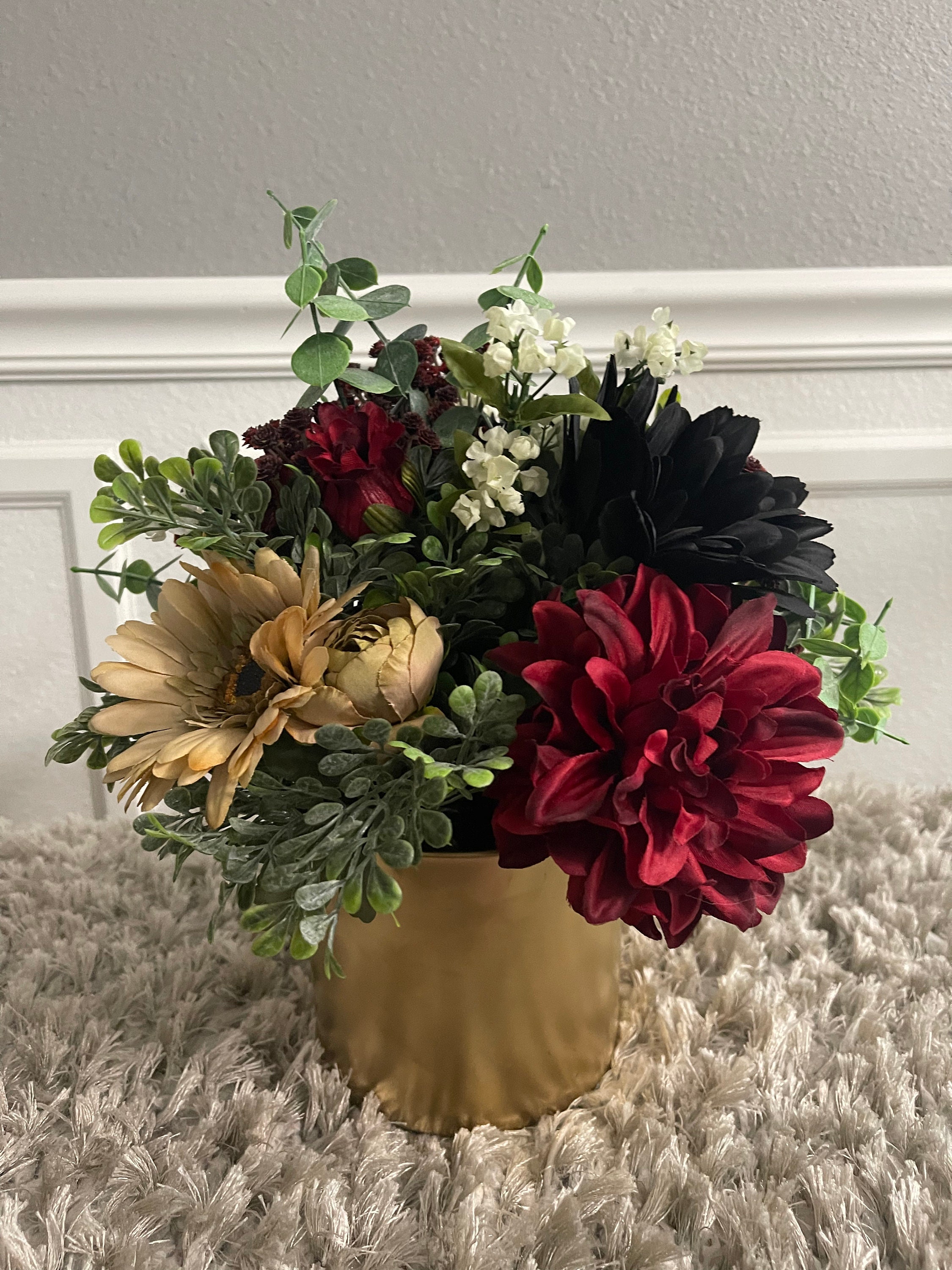 Faux floral arrangement Etsy