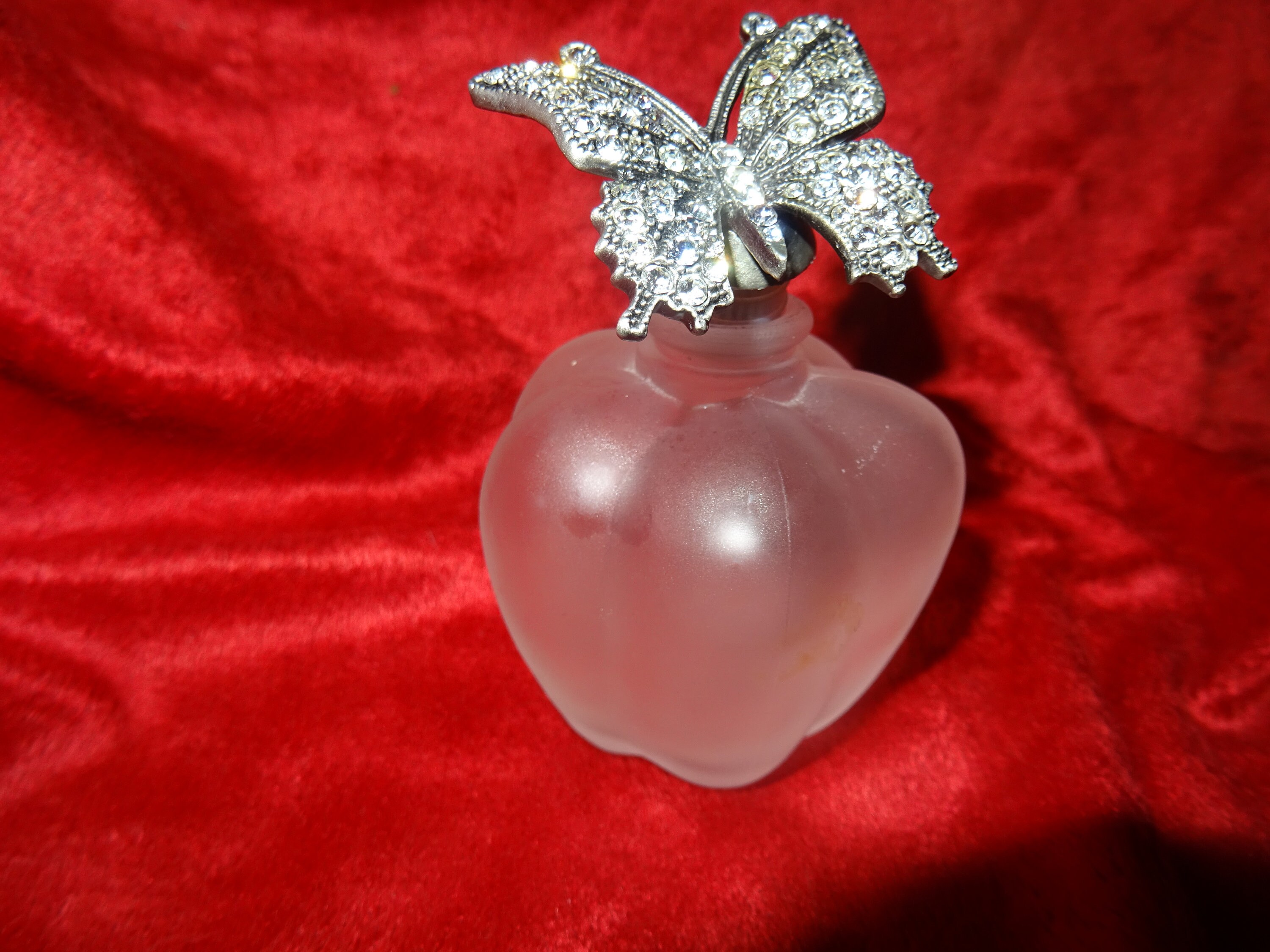 Apple shaped perfume bottle with butterfly lid Etsy