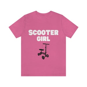 Funny Scooter Girl T-Shirt | Leg Story | Short Sleeve Tee | Unisex Men and Women's Shirt | Gift for Injured | Ankle Injury | Joke T-Shirt
