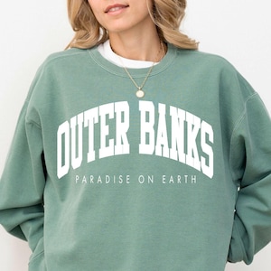 Outer Banks Comfort Colors Sweatshirt, OBX Sweatshirt, Oversized Sweatshirt, Crewneck, Beach Sweatshirt, Outer Banks Merch, Beachy, Teen
