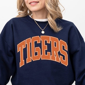 Tigers Sweatshirt, Oversized Sweatshirt, Tigers Football, Basketball Sweatshirt, School Mascot, Tigers Fan, Football Sweatshirt, Basketball