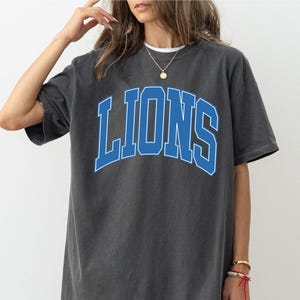 Lions Comfort Colors Shirt, Game Day Shirt, Lions Football, Varsity Letter, Vintage Lions Shirt, Lions Mascot, Lions Fan, Lions Shirt, Gift