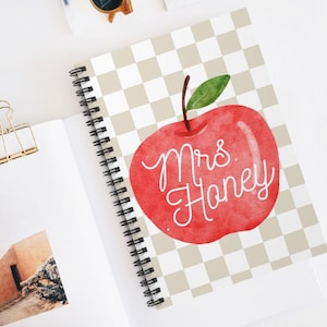 Custom Teacher Appreciation Gift, Teacher Notebook, Personalized Teacher Journal, Teacher Gifts, Thank You Gift, Custom Journal, Checkered