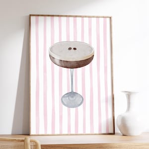 Impresión de Espresso Martini, bebida exclusiva, arte de la pared del bar, letrero del carrito de la barra, tiempo de Tini, impresión del arte del carrito de la barra, carrito de la barra, cartel de cóctel, de moda