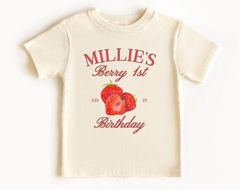 Berry First Birthday Shirt, Strawberry Birthday, Custom 1st Birthday Shirt, Berry Sweet Outfit, Strawberry Party Shirt, Toddler, Baby Shirt