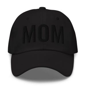 Custom Baseball Cap Hat, Monochrome Hat, Black on Black, Grandpa Hat, Gift for Dad, Custom Hat, Gift for Grandpa, Personalized Fathers Day