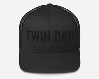 Twin Dad Embroidered Trucker Hat, Twin Dad Gift, Dad of Twins, Gift for Dad, Dad Shirt, Father's Day Gift, Dad Birthday Gift, Monochromatic