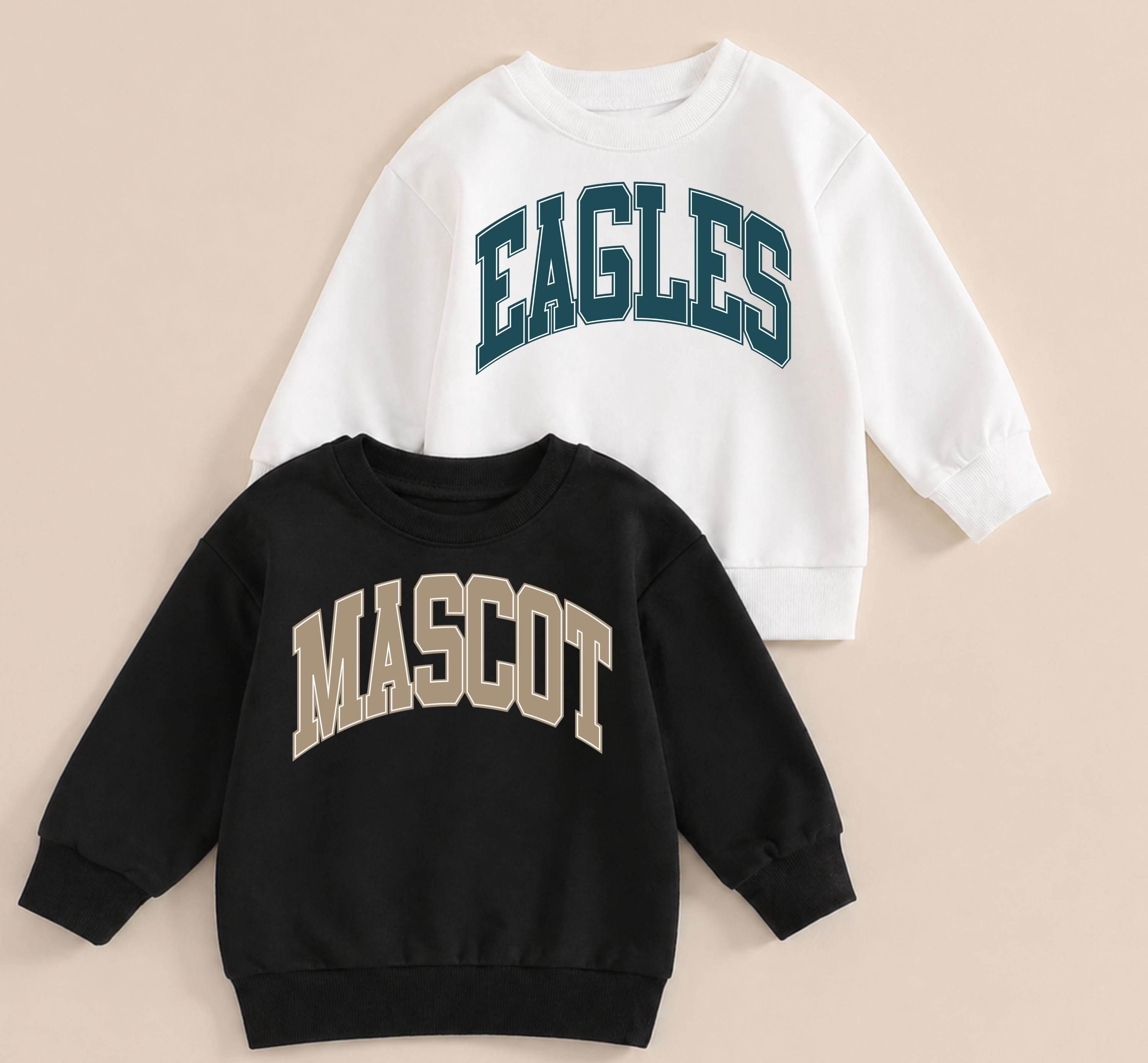 Youth Custom Mascot Sweatshirt, Team, School Sweatshirt, Kids Sweatshirt, Crewneck, Personalized Sweatshirt, Game Day, Toddler Sweatshirt