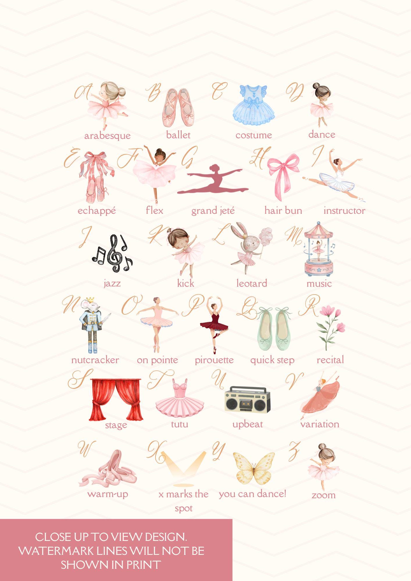 Ballet ABC Wall Art, Dance Alphabet Print for Girls, Ballerina Nursery ...