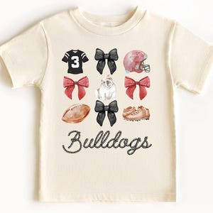 Kids Bulldogs Bow Shirt, Bulldogs Football, Toddler Bulldogs Shirt, Baby Bulldogs Shirt, Game Day, School Spirit, Football Bow, Coquette