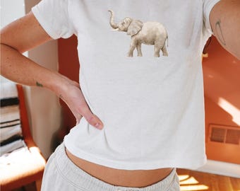 Elephant Mascot Baby Tee, Womens Fitted Game Day Shirt, School Spirit Graphic Tee, Elephant Team Shirt, Student and Mascot Mom Outfit