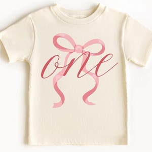Pink Bow First Birthday Shirt, Bow Birthday, Coquette Birthday, First Birthday Girl, Pink Bow Outfit, Pink Bow Party Outfit, Birthday Girl