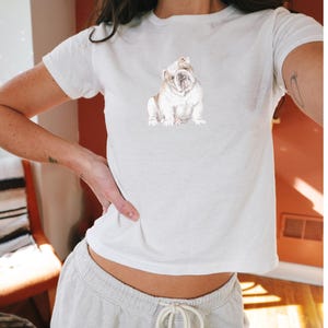 Bulldog Baby Tee, Game Day Baby Tee, College Baby Tee, Football Baby Tee, Women&#39;s Baby Tee, Y2K, Aesthetic, Game Day, Football Season