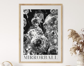 Mirrorball Poster, Disco Ball Print, Shimmering Wall Decor (Digital Download)