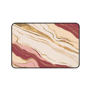 Élégant tapis de bureau en marbre : tapis de souris en néoprène, décoration de bureau à domicile