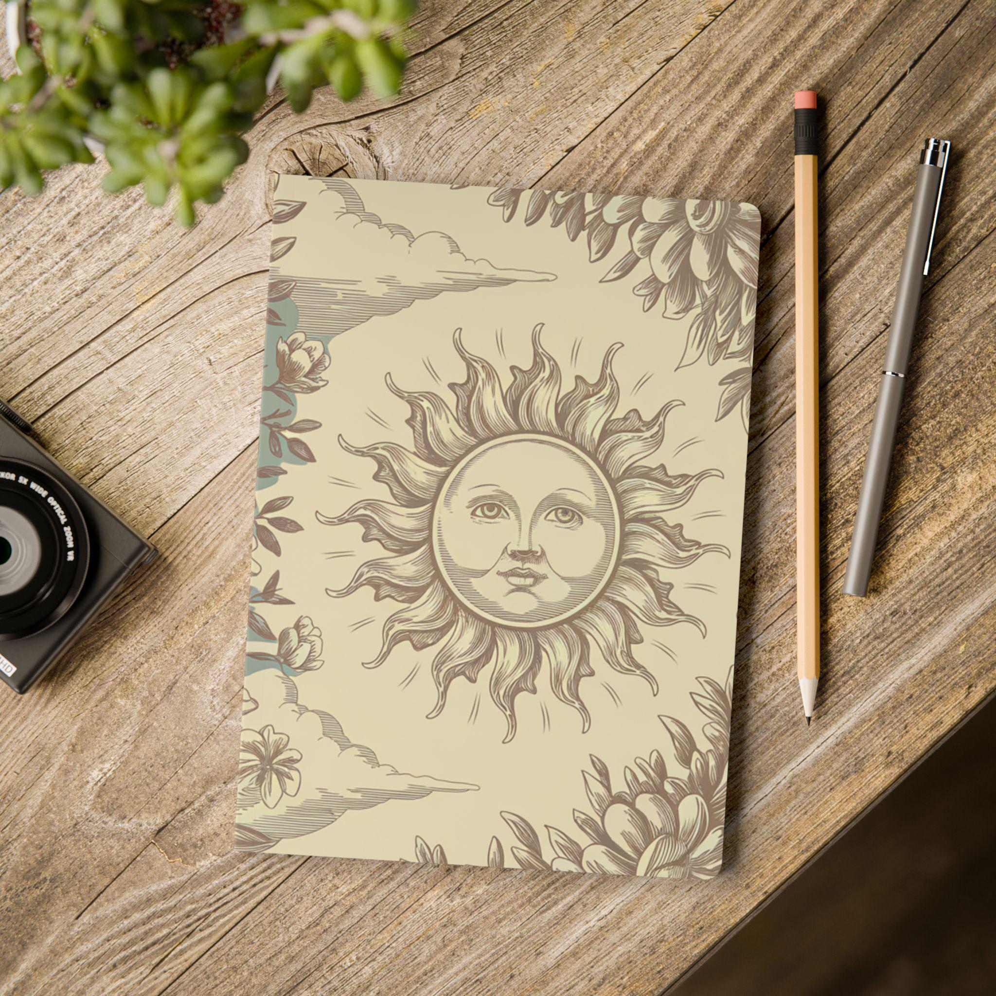 Celestial Sun & Moon Softcover Journal 200 Page Lined Notebook for ...