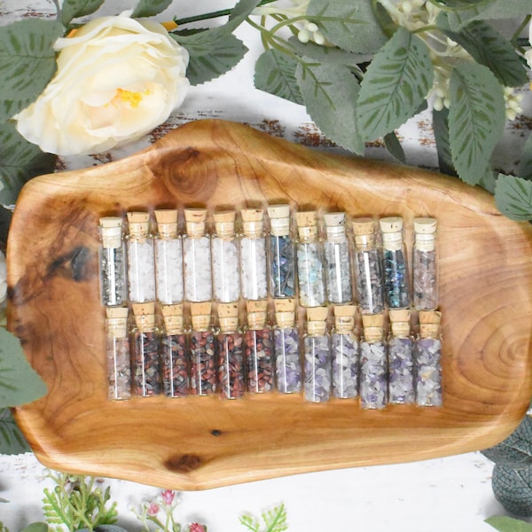 Vial de piedra con chips de cristal de fluorita (TINY)