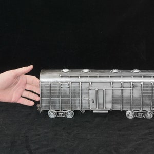 ミニチュアモデル、フィギュア、彫刻、鉄道車両、貨物列車、金属アート、スチール、有蓋鉄道車両、有蓋貨車、列車
