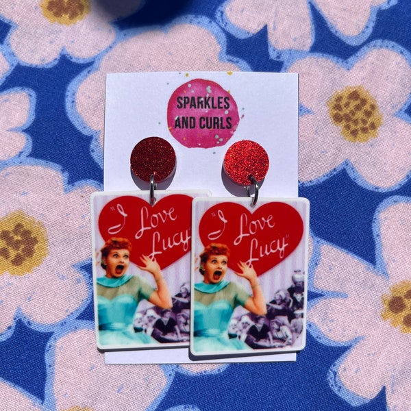 I Love Lucy Acrylic Earrings