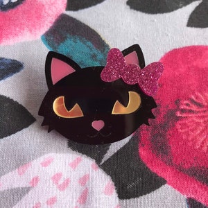 Black Cat Acrylic Brooch