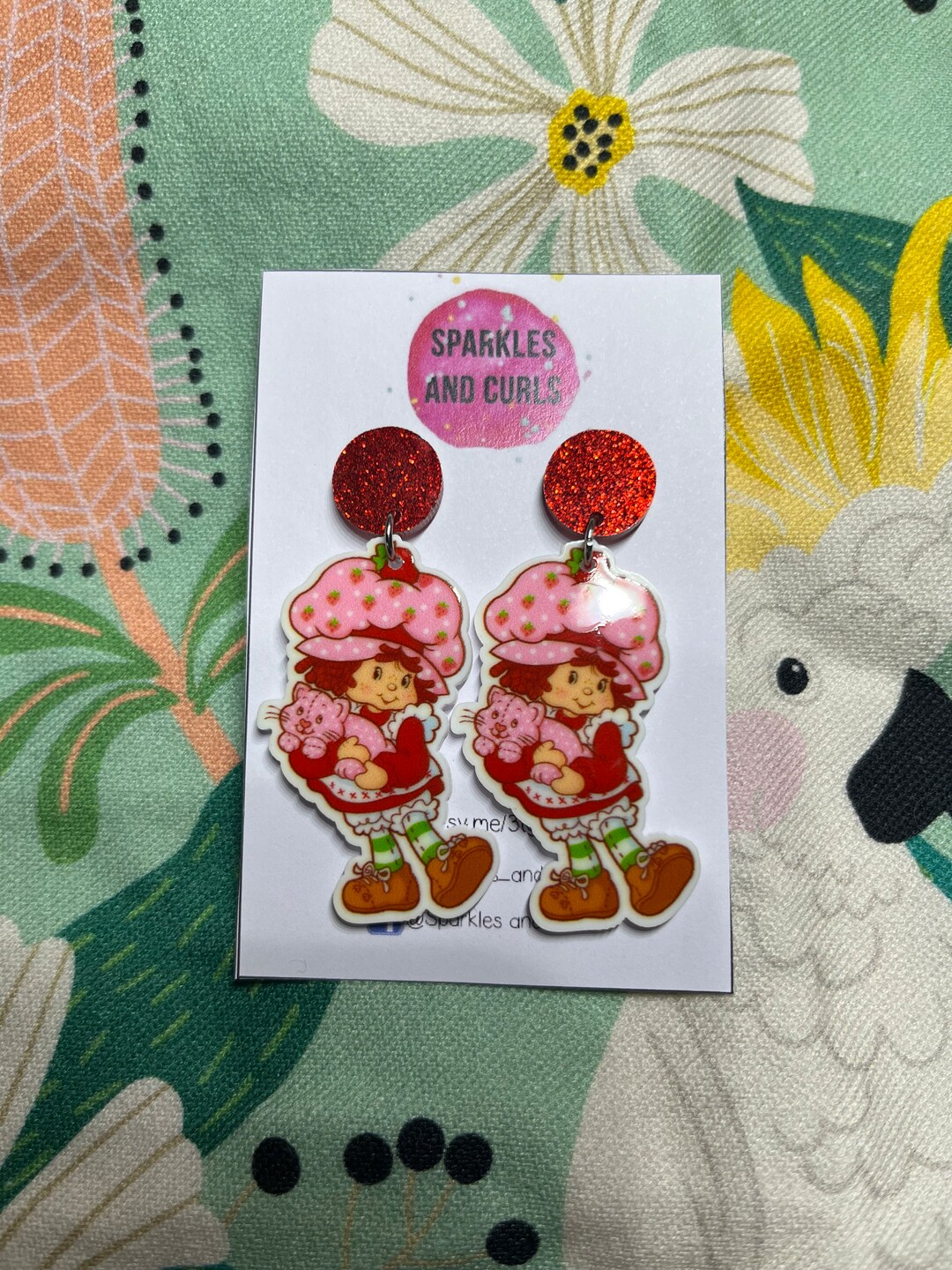 Strawberry Shortcake Acrylic Earrings Etsy