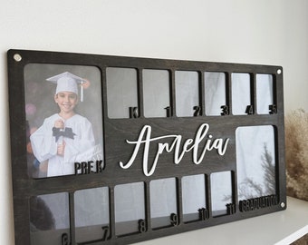 School Year Photo Sign | Personalized Photo Frame | Photo Frame for Kids  |Pre K to Graduation School Photo frame | Picture Frame