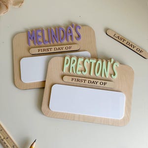 Toddler School Theme First Day Of School Sign| School Photo Props | Interchangeable School Sign | First &  Last Day of School Sign