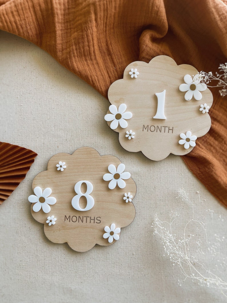 Daisy Flower Milestones Baby Milestones Monthly Milestones Etsy