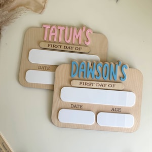 Toddler School Theme First Day Of School Sign| School Photo Props | Interchangeable School Sign | First &  Last Day of School Sign