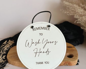 Wash Your Hand Sign | Bathroom Sign | Restroom Sign | Hanging Bathroom Sign | Bathroom Wah your Sign Decor Sign |Restroom Hanging Sign