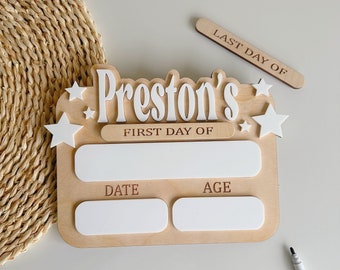 Toddler First Day Of School Sign| Star School Photo Props | Interchangeable School Sign | First &  Last Day of School Interchangeable Sign