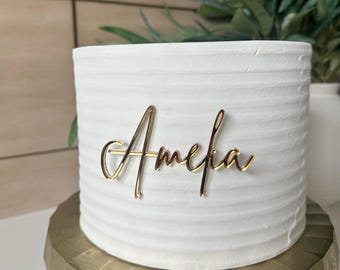 Custom Name Cake Charm | Script Acrylic Name Cake Charm | Birthday Cake Charm  | Cake Decoration | Name Cake Plaque | Gold Cake Charm