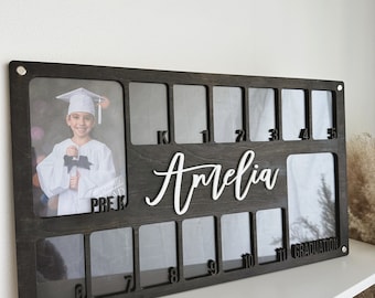 School Year Photo Sign | Personalized Photo Frame | Photo Frame for Kids  |Pre K to Graduation School Photo frame | Picture Frame