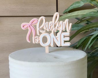 Bow Cake Topper | Happy Birthday Cake Topper | Custom Acrylic Cake Charm | Number Cake Topper |  Personalized Cake Topper | Is Cake Topper
