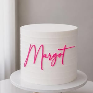 Custom Name Cake Charm | Script Acrylic Name Cake Charm | Birthday Cake Charm  | Cake Decoration | Name Cake Plaque | Gold Cake Charm