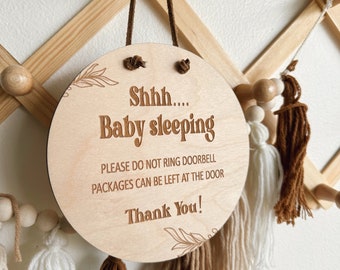 Do not ring doorbell sign | shhh Baby Sleeping | Baby Sleeping Sign | Baby Front Door Sign | Do Not  Wake Baby | Sleeping Baby Sign | Door