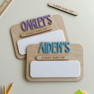 Toddler School Theme First Day Of School Sign| School Photo Props | Interchangeable School Sign | First &  Last Day of School Sign