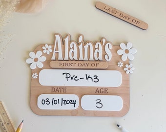 Toddler First Day Of School Sign| School Photo Props | Interchangeable School Sign | First &  Last Day of School Interchangeable Sign