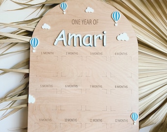 Clouds Boy One Year Old Baby Birthday Board / Baby First Birthday Board| First Birthday Decor | Arch First Birthday Year Photo Sign