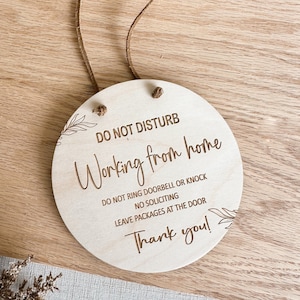Work From Home Sign | Do Not Disturb Sign | No Soliciting | Do Not Knock | Do Not Ring Door Bell | Work From Home | Do not Disturb