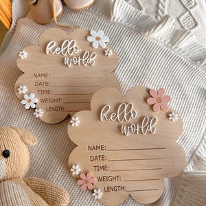 Daisy Hello World Baby Birth Announcement| Hello World Name announcement| Hospital Name sign| Birth Star sign| I’m New Here