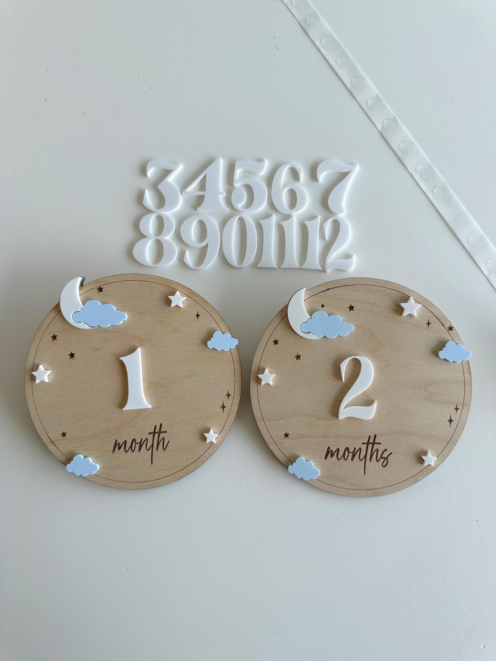 Moon Star Milestone | Boho Baby Milestone | Wooden Daisy Flower ...