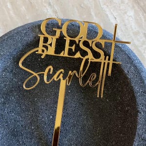 God Bless Name Cake Topper | Personalized Baptism Cake Topper | Custom God bless Cake Topper | Custom christening Cake Topper Bild 5
