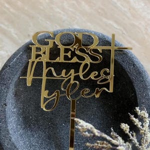 God Bless Name Cake Topper | Personalized Baptism Cake Topper | Custom God bless Cake Topper | Custom christening Cake Topper Bild 6